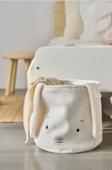 Кошик для зберігання із зайчиком - білий