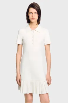 Женское белое платье Белый 40 Sandro SFPRO04459_Ecru