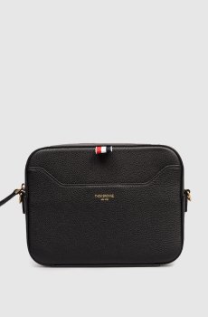 Черная кожаная сумка с логотипом