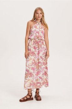 Reserved - Сукня максі з віскози. - фуксія - 4291T-43X