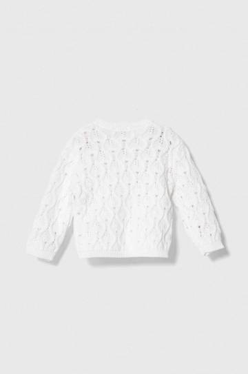 Детский хлопковый кардиган United Colors of Benetton цвет белый лёгкий