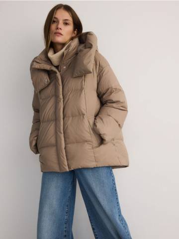Reserved - Куртка oversize із пуху - бежевий - 602AY-08X Reserved - Куртка oversize із пуху - бежевий - 602AY-08X