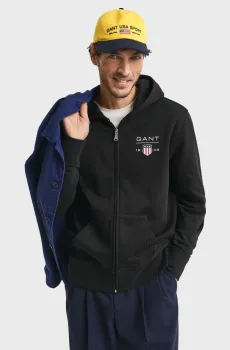 Мужское черное худи GRAPHIC FULLZIP HOODIE Черный S Gant 2044015