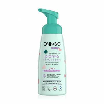 Гипоаллергенная пенка для тела OnlyBio Baby для чувствительной кожи, склонной к аллергии, для новорожденных, 300 мл Гипоаллергенная пенка для тела OnlyBio Baby для чувствительной кожи, склонной к аллергии, для новорожденных, 300 мл