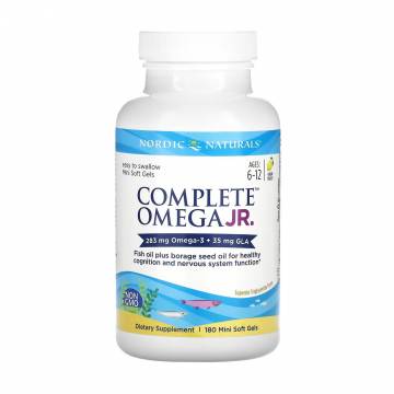 Рыбий жир для подростков Nordic Naturals Complete Omega Junior со вкусом лимона, 283 мг, 180 капсул Рыбий жир для подростков Nordic Naturals Complete Omega Junior со вкусом лимона, 283 мг, 180 капсул