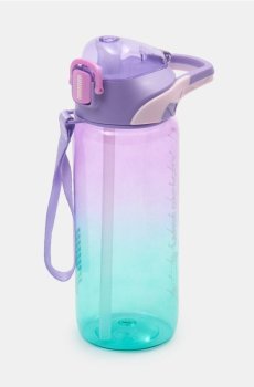 Пляшка для води з мірною шкалою та ручкою - рожевий