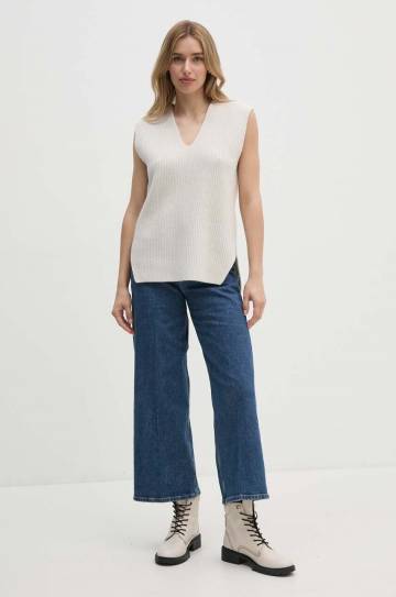 Шерстяной жилет Calvin Klein цвет бежевый лёгкий K20K207249 Шерстяной жилет Calvin Klein цвет бежевый лёгкий K20K207249
