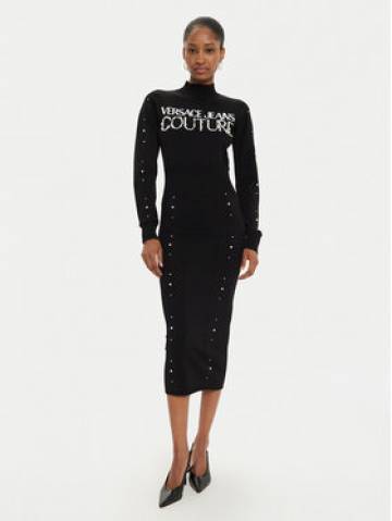 Versace Jeans Couture Трикотажна сукня 77HAOM11 Чорний Slim Fit Versace Jeans Couture Трикотажна сукня 77HAOM11 Чорний Slim Fit