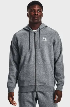 Мужское серое худи UA Essential Fleece FZ Серый L Under Armour 1373881-012