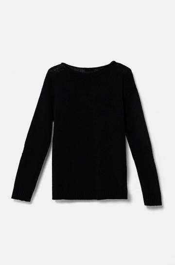 Детский шерстяной свитер United Colors of Benetton цвет чёрный лёгкий 1244C106X Детский шерстяной свитер United Colors of Benetton цвет чёрный лёгкий 1244C106X