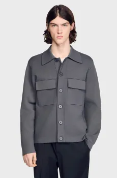 Мужской серый кардиган Серый XL Sandro SHPTR00800_Dark grey