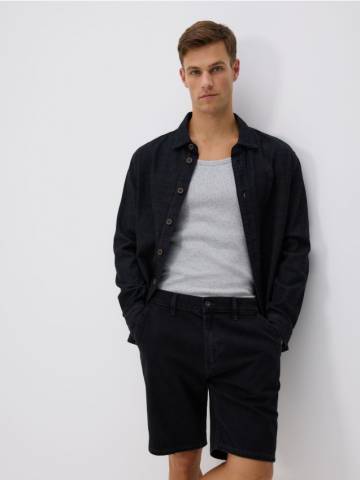 Reserved - Джинсові шорти прямого крою - чорний - 6827H-99J