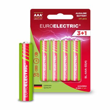Щелочные батарейки Euroelectric AAA LR03, 1.5V, 4 шт Щелочные батарейки Euroelectric AAA LR03, 1.5V, 4 шт
