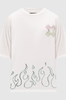 Белая футболка MA QUAD FLAMES
