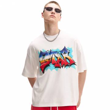 Cropp - Біла футболка з принтом - білий Cropp - Біла футболка з принтом - білий