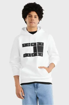 Мужское белое худи TJM REG FLAG SPRAY HOODIE Белый XXL Tommy Jeans DM0DM17911