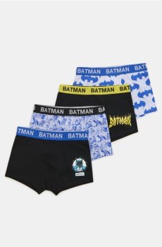 Бавовняні трусики 4-пак Batman - чорний