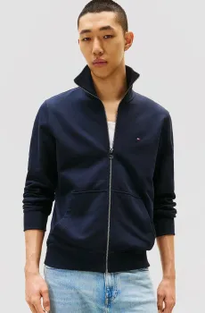 Мужская темно-синяя спортивная кофта ESSENTIAL TERRY ZT STAND COLLAR Синий S Tommy Hilfiger MW0MW38084