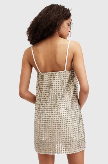 Платье AllSaints OPELINE EMB DRESS цвет золотой mini прямое W008DA Платье AllSaints OPELINE EMB DRESS цвет золотой mini прямое W008DA