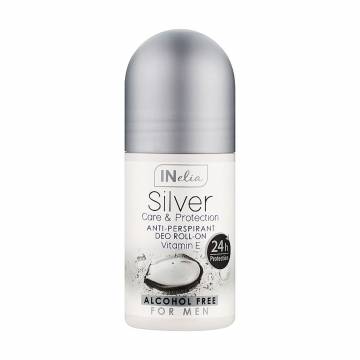 Шариковый дезодорант Revers Cosmetics Inelia Silver Care & Protection Anti-Perspirant Deo Roll-On мужской, 50 мл Шариковый дезодорант Revers Cosmetics Inelia Silver Care & Protection Anti-Perspirant Deo Roll-On мужской, 50 мл