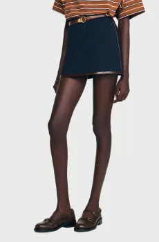 Женская темно-синяя юбка Синий 36 Sandro SFPJU01493_Navy Blue