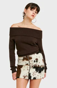 Женский темно-коричневый джемпер Коричневый XS Tally Weijl SPUVISAMBA