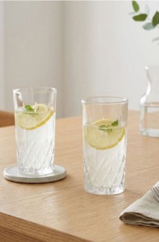 Склянки з рельєфним візерунком 2 pack - clear