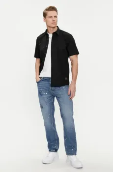 Мужская черная рубашка Черный M HUGO 9725