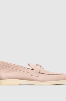 Бежевые замшевые лоферы