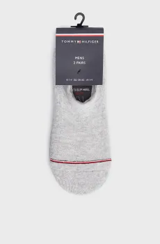 Мужские серые следы (2 пары) TH MEN ICONIC FOOTIE Серый 39-42 Tommy Hilfiger 100001095