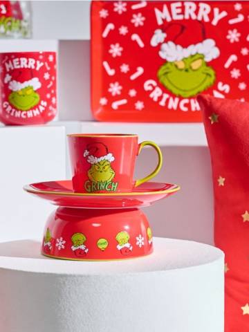 Набір: горнятко, миска та тарілка Grinch - різнобарвний Набір: горнятко, миска та тарілка Grinch - різнобарвний