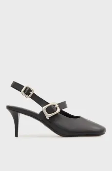 Женские черные кожаные слингбэки Nixa Черный 39 PRPY PRSDS26262W