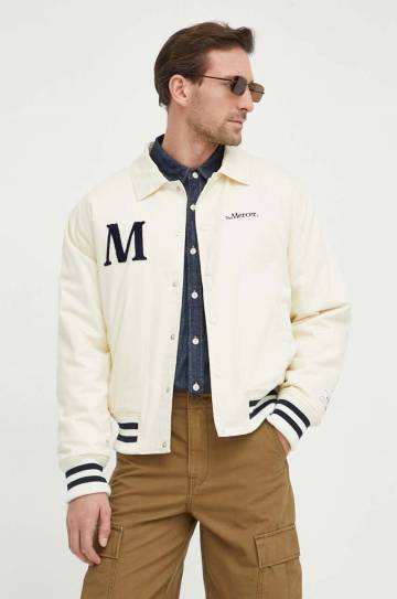 Хлопковая куртка The Mercer Brand цвет бежевый переходная Хлопковая куртка The Mercer Brand цвет бежевый переходная