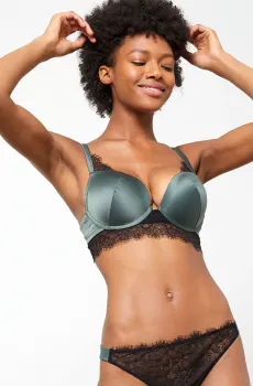 Женский зеленый бюстгальтер с тонкой чашкой FEARLESS Зеленый 75D Etam 6510621