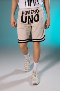 Шорти з написом Numero Uno - кремовий