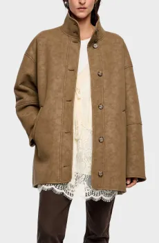 Женская коричневая дубленка Коричневый L Bimba Y Lola 252BR0488.10541