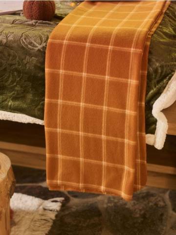Ковдра в клітинку - помаранчевий