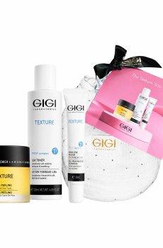 Набор для лица Gigi Texture Trio (пилинг, 50 мл + тонер, 120 мл + крем для кожи вокруг глаз, 20 мл + косметичка, 1 шт)