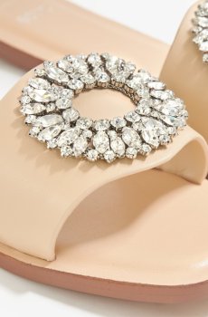 Шльопанці шкіряні бежеві Estro ER00113560