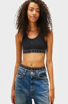 Женский черный топ SP CRP TAPE BRA Черный M Tommy Jeans DW0DW22537