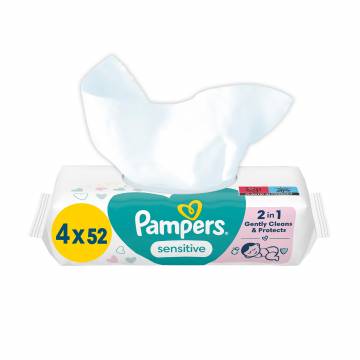 Детские влажные салфетки Pampers Sensitive, 208 шт Детские влажные салфетки Pampers Sensitive, 208 шт