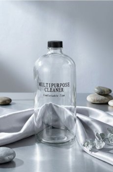 Скляна пляшка для мийного засобу - білий