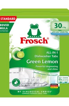 Таблетки для мытья посуды в посудомоечных машинах Frosch Лимон, 30 шт