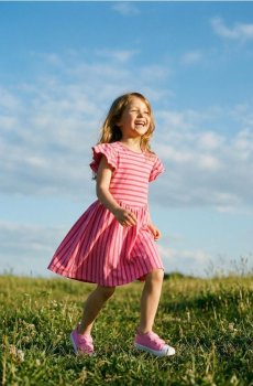 Бавовняна сукня з трикотажу - різнобарвний