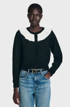 Женский черный кардиган Черный M Sandro SFPCA01262_Black