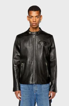 Мужская черная кожаная куртка L-METALO JACKET Черный 54 Diesel A10627 0AJIR
