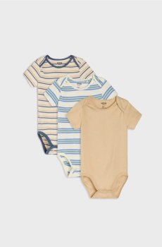 Набір з 3 бавовняних боді - нюдовий