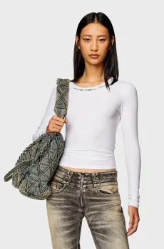 Женский белый лонгслив T-MATIC-LS Белый S Diesel A12718 0BLAN