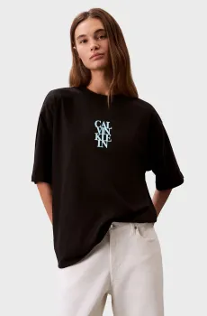 Женская черная футболка Oversize Bold Logo Черный S Calvin Klein Jeans LV047C818G