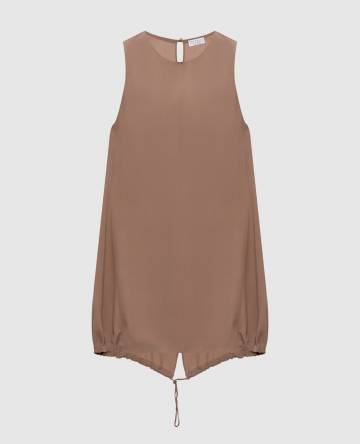 Бежевый топ из шелка